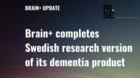 Brain+ completes Swedish research version of its dementia product